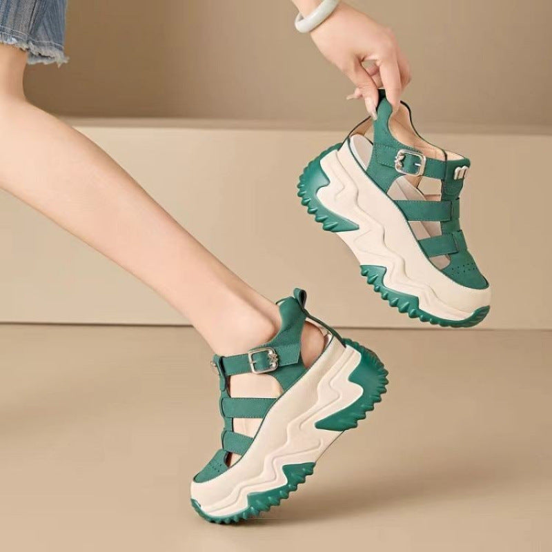 Zapatos romanos con suela gruesa, transpirables, verano 2025