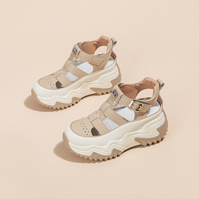 Zapatos romanos con suela gruesa, transpirables, verano 2025