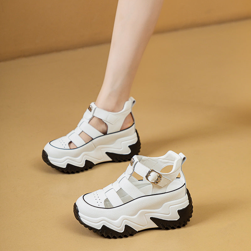 Zapatos romanos con suela gruesa, transpirables, verano 2025